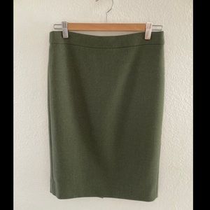 No. 2 pencil skirt in double-serge wool heather evergreen size 2